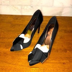 Ted Baker Black Satin Pumps size 8